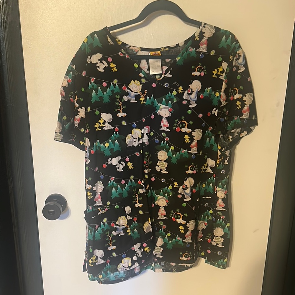 Peanuts Christmas Scrub Top